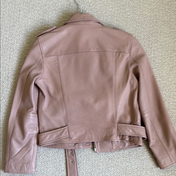 AllSaints -Women's Leather Jacket in Pink - Picture 4 of 4